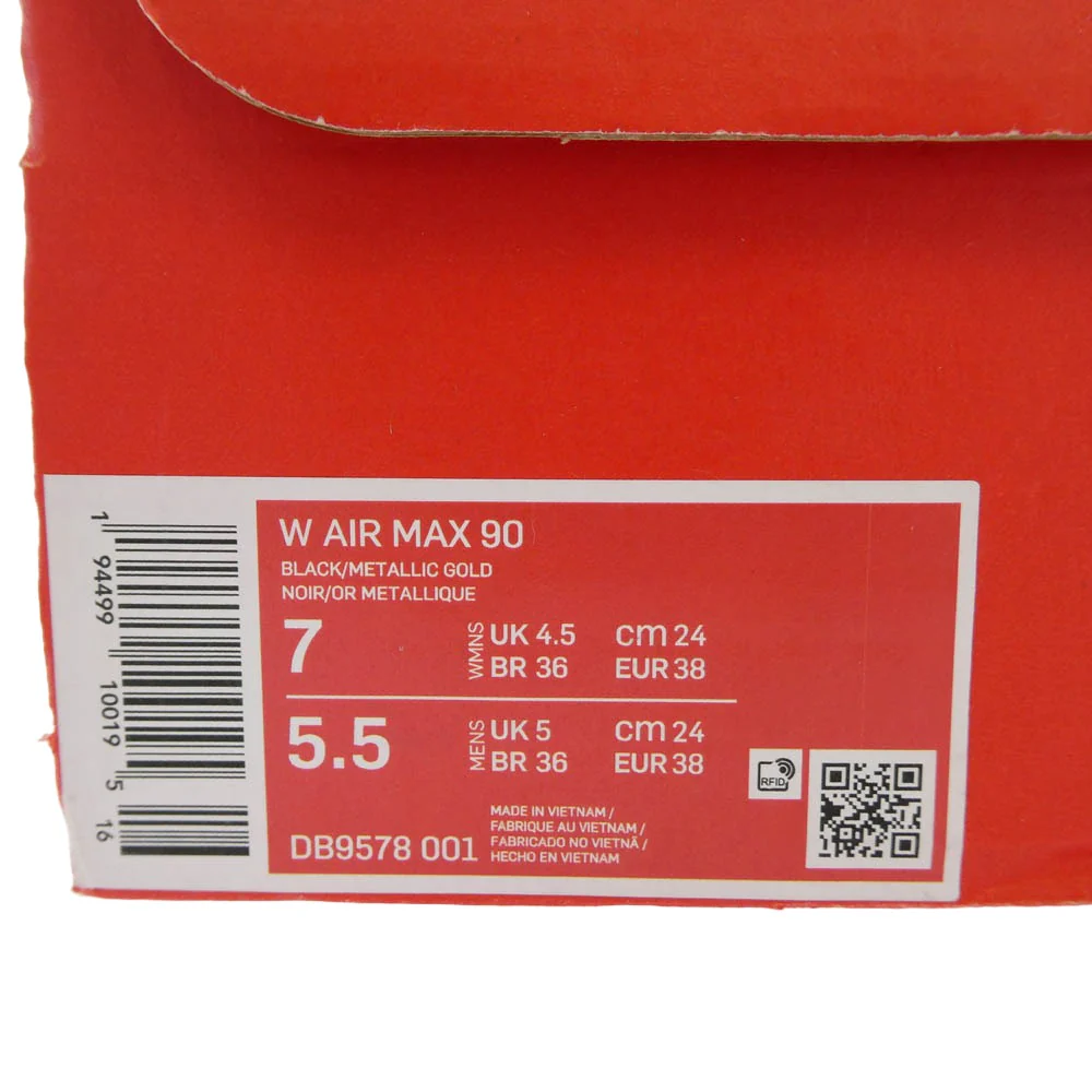 NIKE ナイキ DB9578-001 WMNS AIR MAX 90 ウィメンズ エアマックス スニーカー ブラック系 マルチカラー系 24cm【極上美品】【中古】 - Image 7