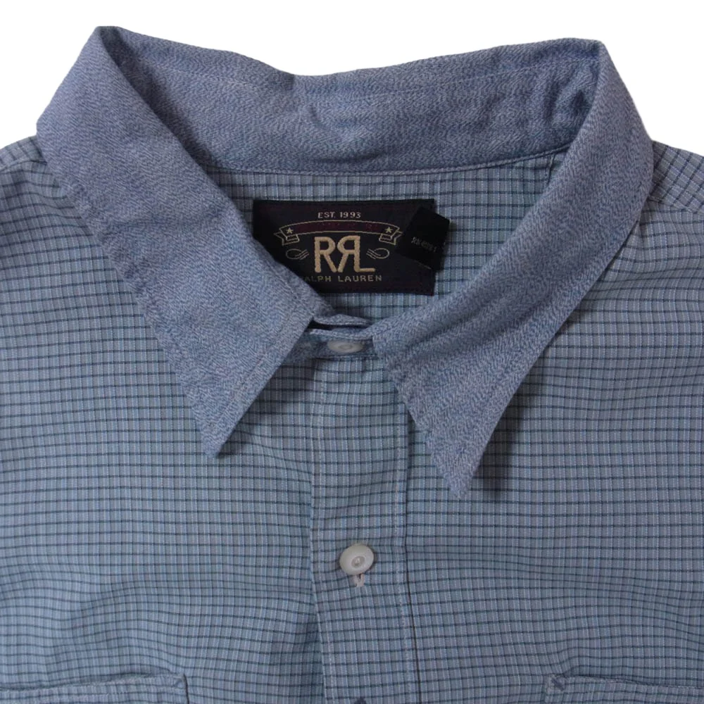 RRL ダブルアールエル チェック 長袖 シャツ ライトブルー系 M【中古】 - Image 3