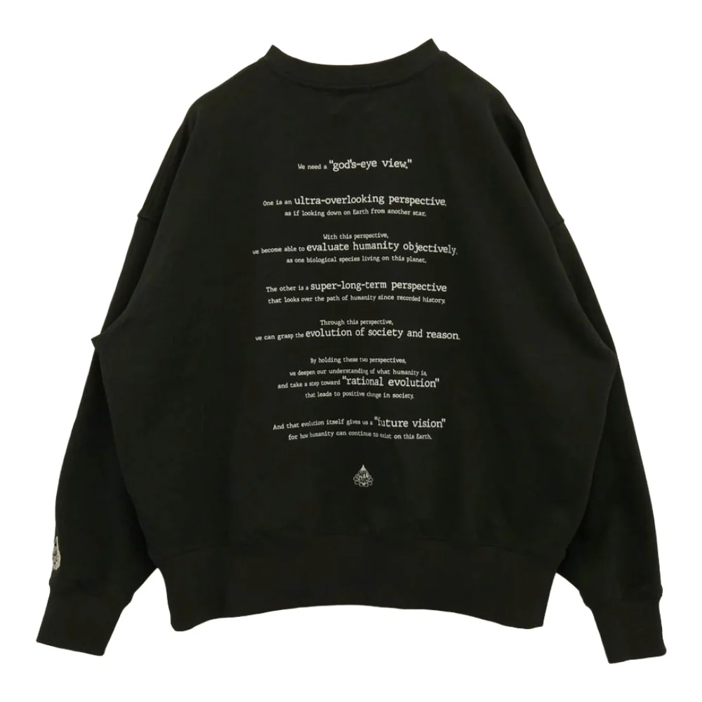 ハッピーソース HSC010 GOD'S EYE VIEW SWEAT TRAINER ゴッズ アイ ビュー クルーネック スウェット トレーナー ブラック系 L【中古】 - Image 2