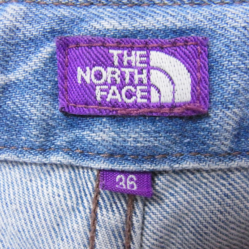 THE NORTH FACE ノースフェイス N24FC080 PURPLE LABEL パープルレーベル Denim Wide Tapered Field Pants Indigo Bleach デニム ワイド テーパード フィールド パンツ ブリーチ ライトブルー系 36【中古】 - Image 3