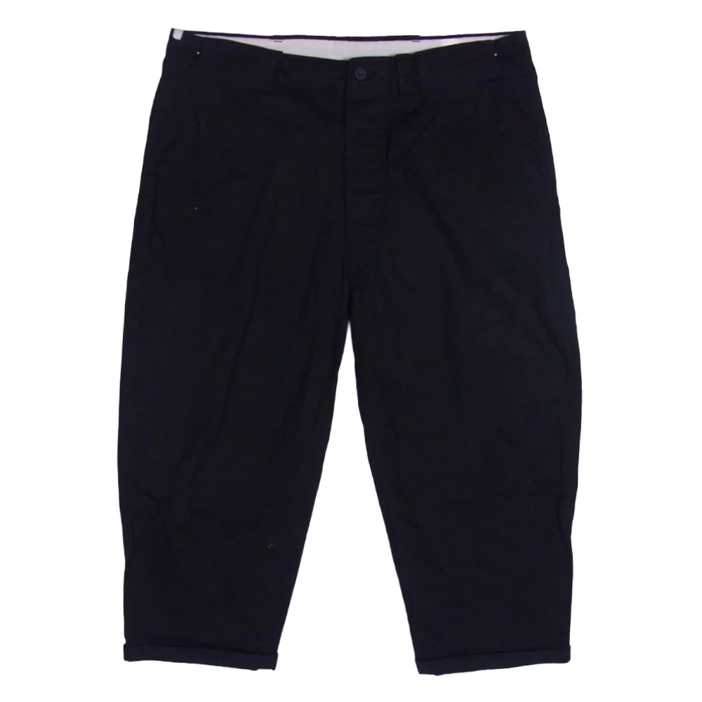カヴァル 裾ダブル コットン リネン パンツ ブラック系 L【中古】