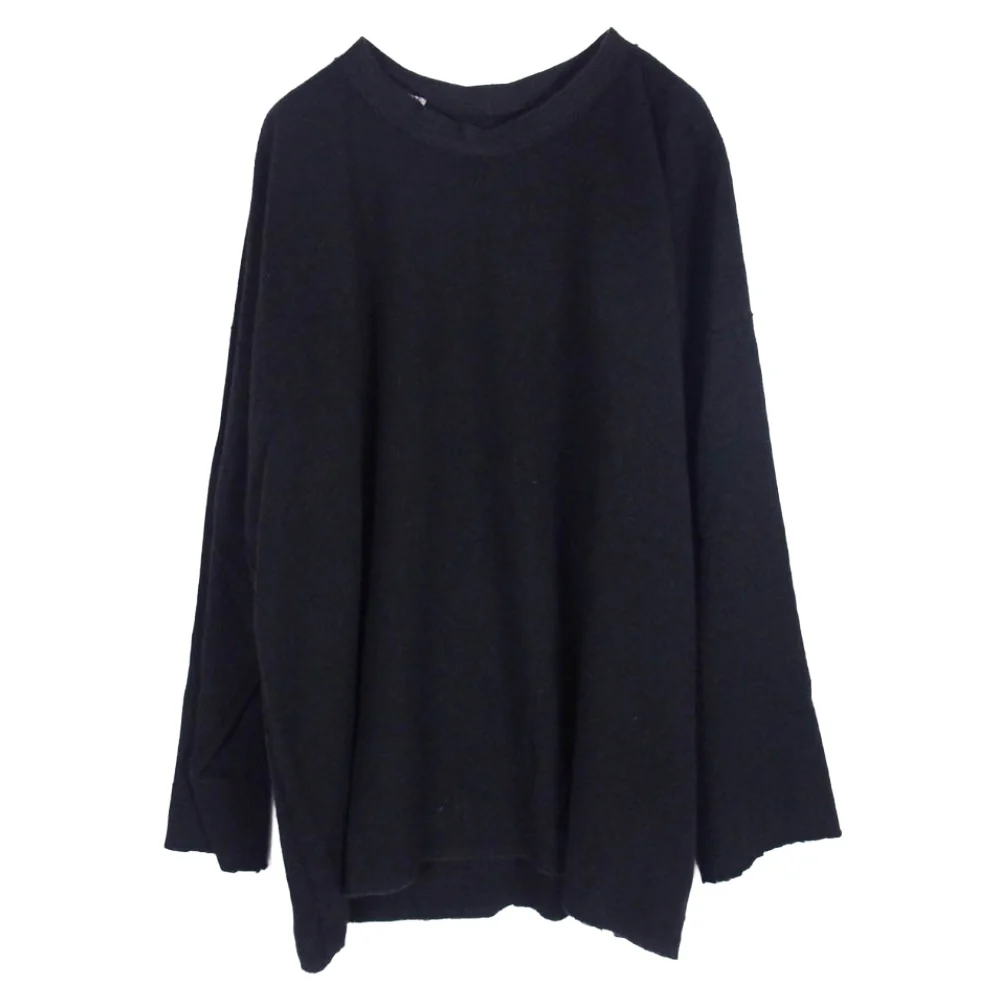 カヴァル ウール カシミヤ クルーネック セーター ニット ブラック系 L【中古】