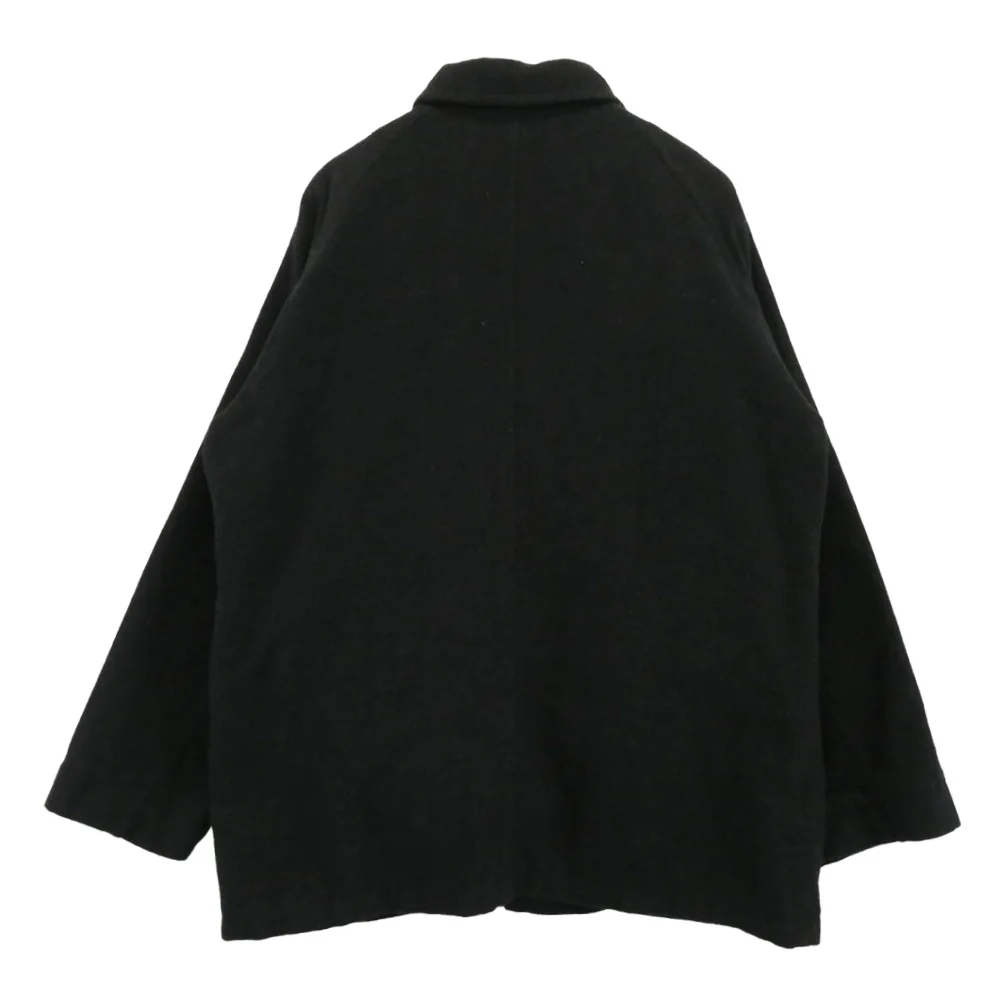 カヴァル ライナー付き ウール リネン カシミア コート ブラック系 L【中古】 - Image 2