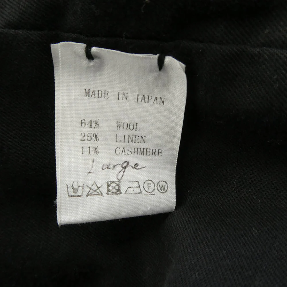 カヴァル ライナー付き ウール リネン カシミア コート ブラック系 L【中古】 - Image 6