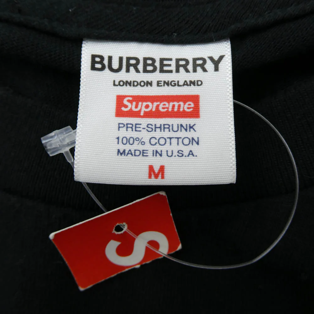 Supreme シュプリーム Box Logo Tee バーバリー ボックスロゴ クルーネック 半袖Tシャツ カットソー ブラック系 M【中古】 - Image 4