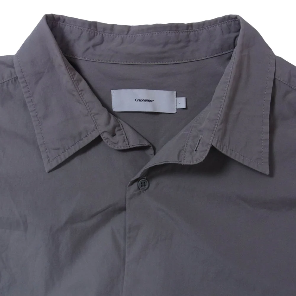 GRAPHPAPER グラフペーパー GM201-50002 Garment Dyed Poplin ガーメントダイ ポプリン 長袖 シャツ グレー系 2【中古】 - Image 3