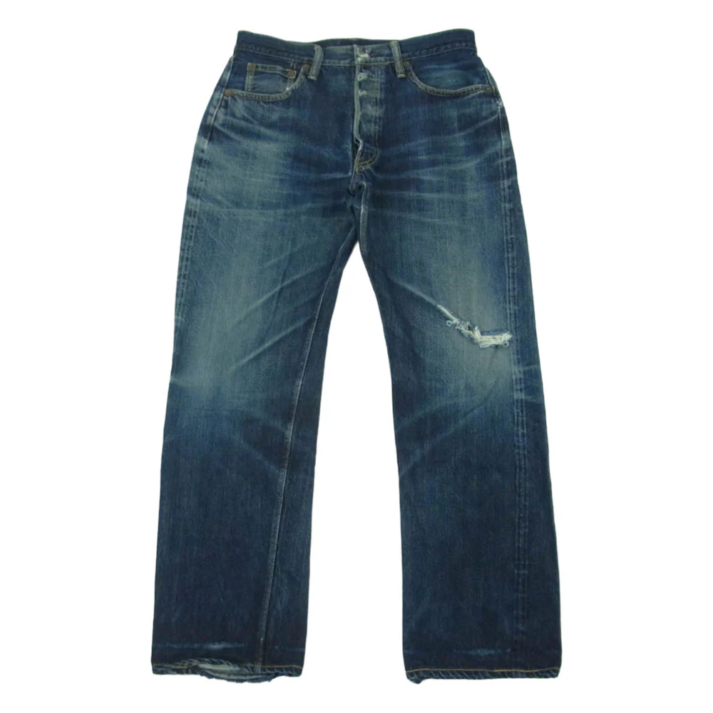 The REAL McCOY'S ザリアルマッコイズ Lot 001XX セルビッチ ボタンフライ デニム パンツ インディゴブルー系 W30 L36【中古】