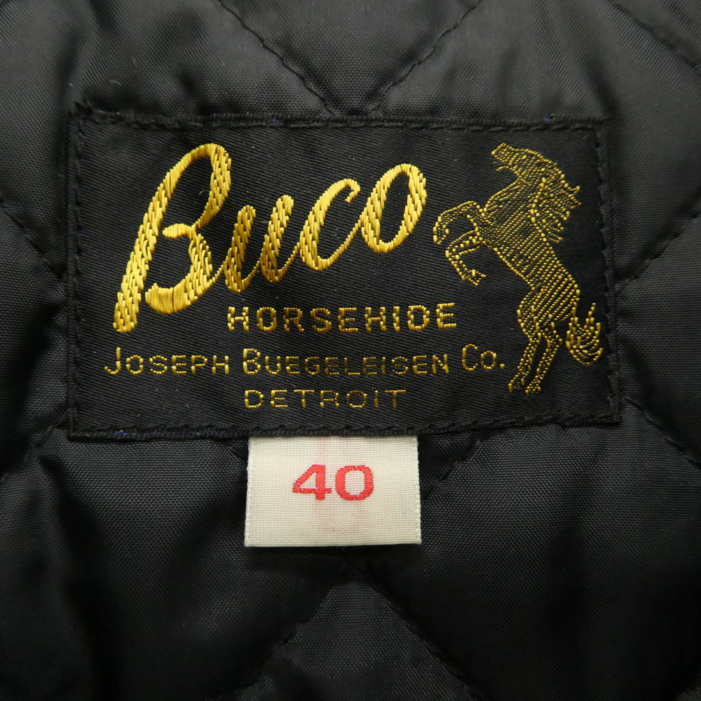 The REAL McCOY'S ザリアルマッコイズ BUCO J-82 PADDED JACKET 茶芯 ホースハイド パデッド ダブル ライダース ジャケット ブラック系 40【中古】 - Image 5