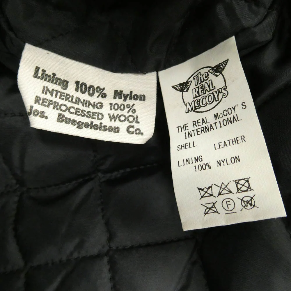 The REAL McCOY'S ザリアルマッコイズ BUCO J-82 PADDED JACKET 茶芯 ホースハイド パデッド ダブル ライダース ジャケット ブラック系 40【中古】 - Image 6