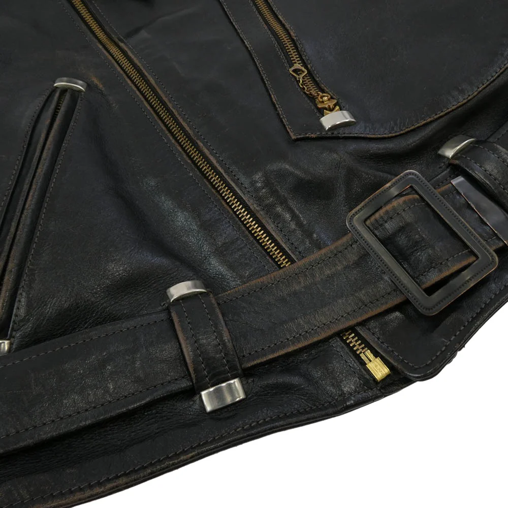 The REAL McCOY'S ザリアルマッコイズ BUCO J-82 PADDED JACKET 茶芯 ホースハイド パデッド ダブル ライダース ジャケット ブラック系 40【中古】 - Image 8