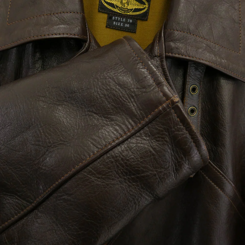The REAL McCOY'S ザリアルマッコイズ HORSEHIDE WWI AVIATOR COAT ホースハイド アヴィエイター ミリタリー コート ブラウン系 36【中古】 - Image 4