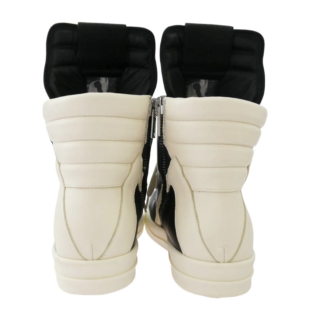 Rick Owens リックオウエンス RU01F2894 GEO BASKET ジオバスケット レザー ハイカット スニーカー ブラック系 ホワイト系 43【美品】【中古】 - Image 3