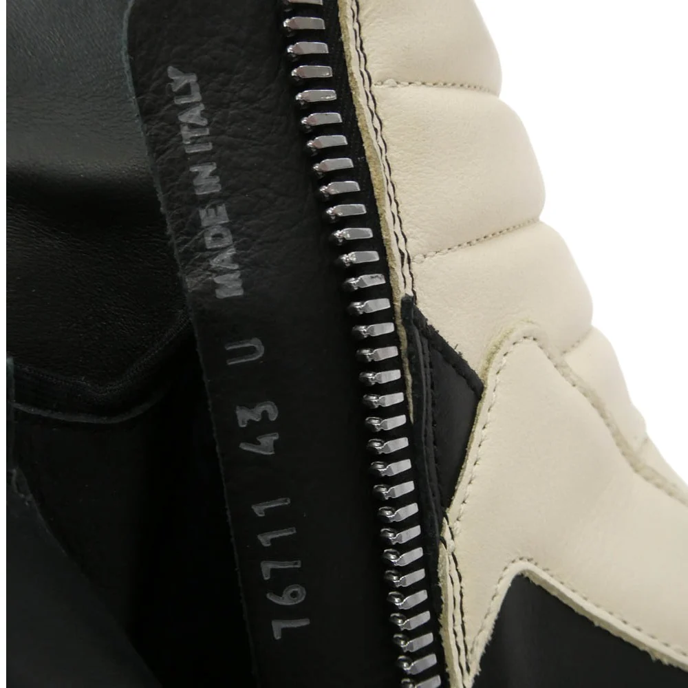 Rick Owens リックオウエンス RU01F2894 GEO BASKET ジオバスケット レザー ハイカット スニーカー ブラック系 ホワイト系 43【美品】【中古】 - Image 7