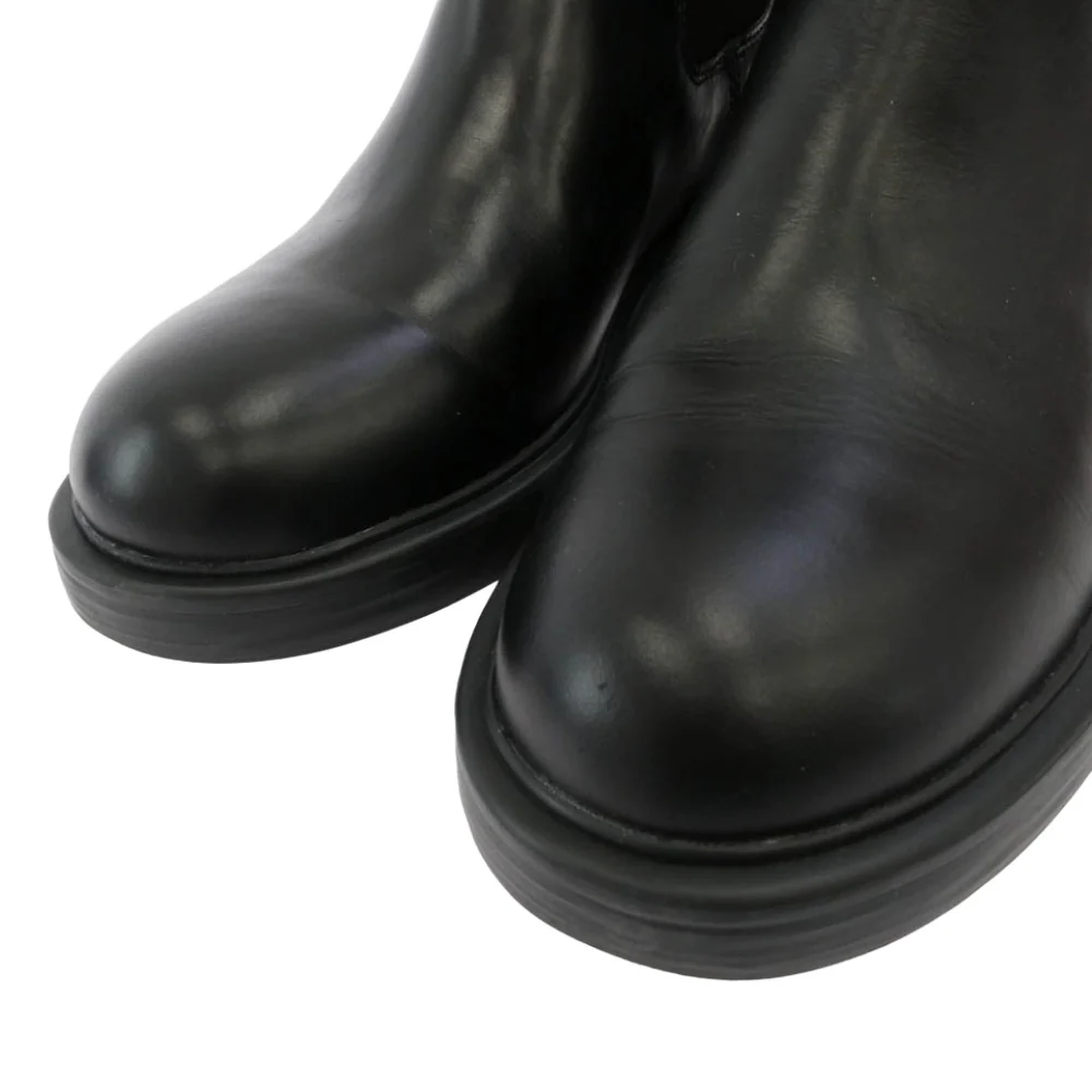 K300492-001 Black Leather Ankle Bootsレザー サイドゴア ブーツ ブラック系 40【中古】 - Image 4