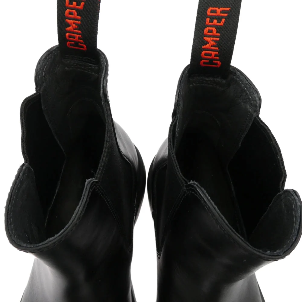 K300492-001 Black Leather Ankle Bootsレザー サイドゴア ブーツ ブラック系 40【中古】 - Image 5