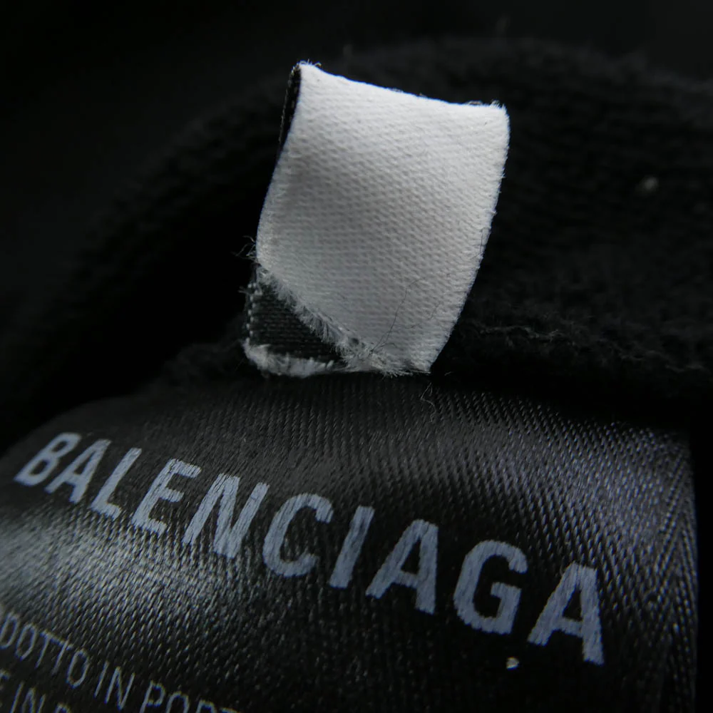 BALENCIAGA バレンシアガ 578135 TIV84 Logo Medium Fit Hoodie ロゴ プリント プルオーバー フーディー パーカー ブラック系 XS【美品】【中古】 - Image 8