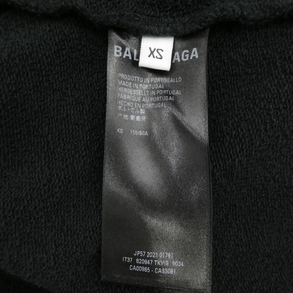 BALENCIAGA バレンシアガ 620947 TKVI9 Embroidered Political Campaign Large Fit Hoodie ダメージ加工 キャンペーン ロゴ プルオーバー フーディー パーカー ブラック系 XS【極上美品】【中古】 - Image 6