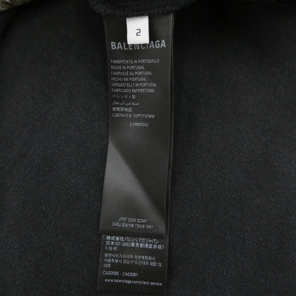 BALENCIAGA バレンシアガ 826148 TSVI8 Belleville Hoodie バック プリント ダブルジップ ジップアップ フーディ パーカー ブラック系 2【極上美品】【中古】 - Image 5