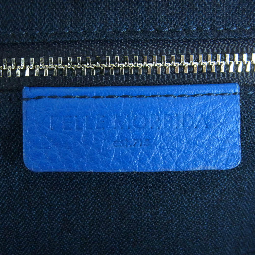 PELLE MORBIDA ペッレモルビダ レザー トート バッグ ブルー系【中古】 - Image 6