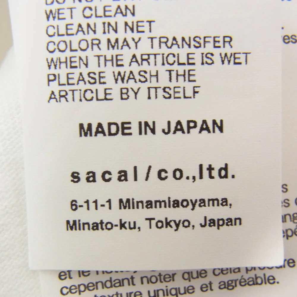 Sacai サカイ 24AW 24-0820S × Gonz sacaigonz プリント クルーネック 半袖 Tシャツ ホワイト系 2【中古】 - Image 5