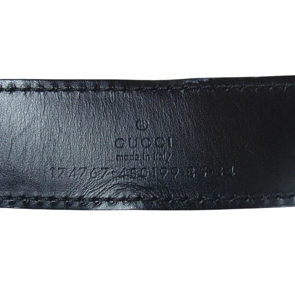 GUCCI グッチ Gロゴ バックル レザー ベルト ブラック系【中古】 - Image 4