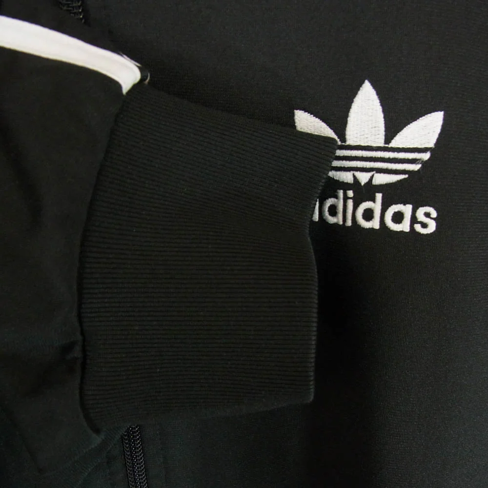 adidas アディダス T1012 90s 国旗タグ トレフォイルロゴ スリーライン トラックジャケット ジャージ ブラック系 M【中古】 - Image 4