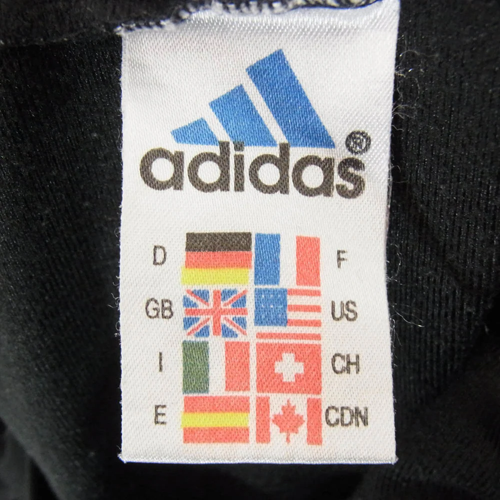 adidas アディダス T1012 90s 国旗タグ トレフォイルロゴ スリーライン トラックジャケット ジャージ ブラック系 M【中古】 - Image 7