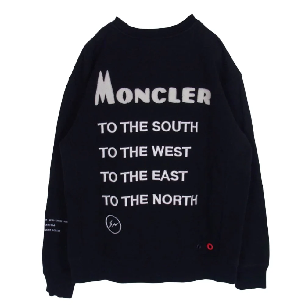 MONCLER モンクレール 18AW D209U8040250 × FRAGMENT DESIGN MAGLIA フラグメント マグリア クルーネックスウェット ブラック系 S【中古】 - Image 2