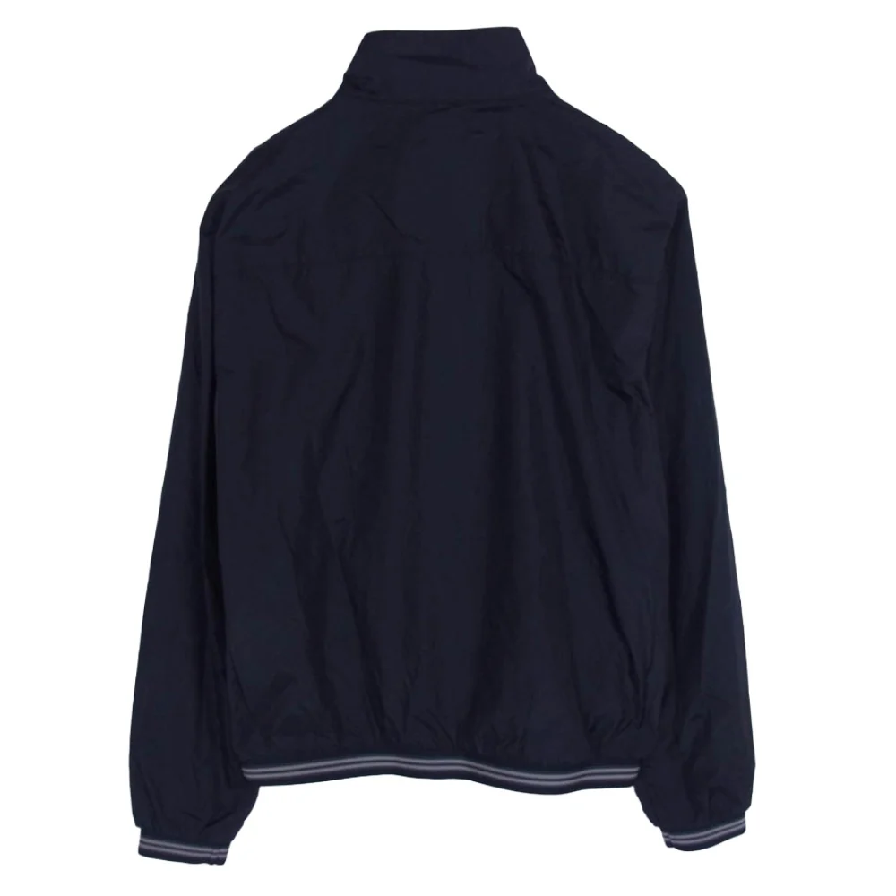 MONCLER モンクレール D10914164105 ALLIER ロゴワッペン トリコロール ボタンホール ナイロン ジップアップ ジャケット スイングトップ ネイビー系 2【中古】 - Image 2