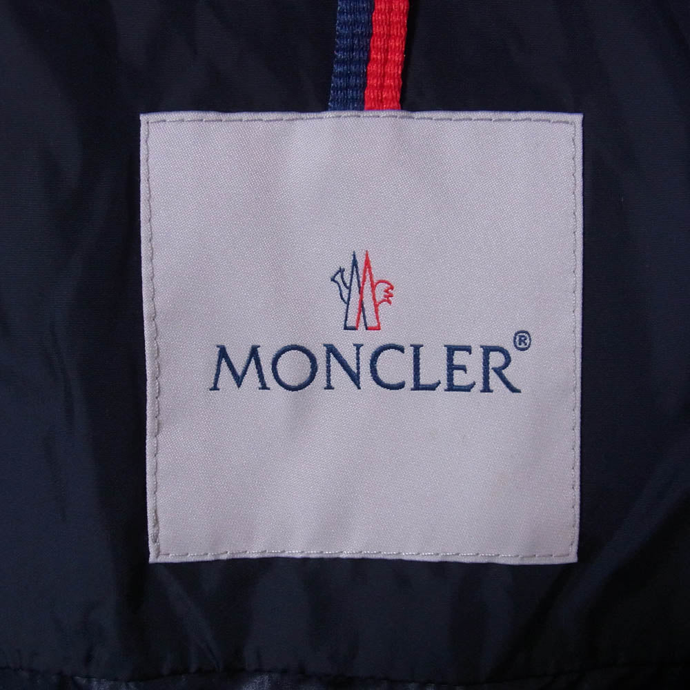 MONCLER モンクレール D10914164105 ALLIER ロゴワッペン トリコロール ボタンホール ナイロン ジップアップ ジャケット スイングトップ ネイビー系 2【中古】 - Image 5