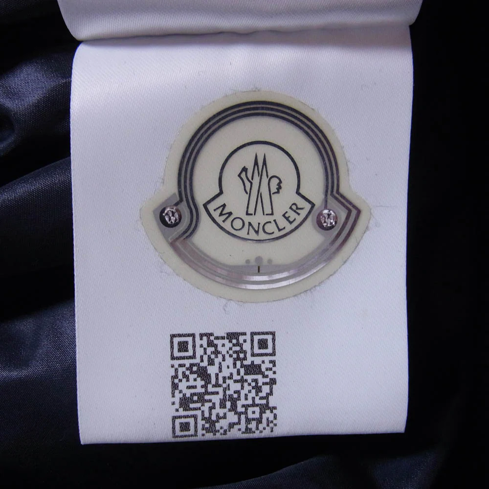 MONCLER モンクレール D10914164105 ALLIER ロゴワッペン トリコロール ボタンホール ナイロン ジップアップ ジャケット スイングトップ ネイビー系 2【中古】 - Image 6
