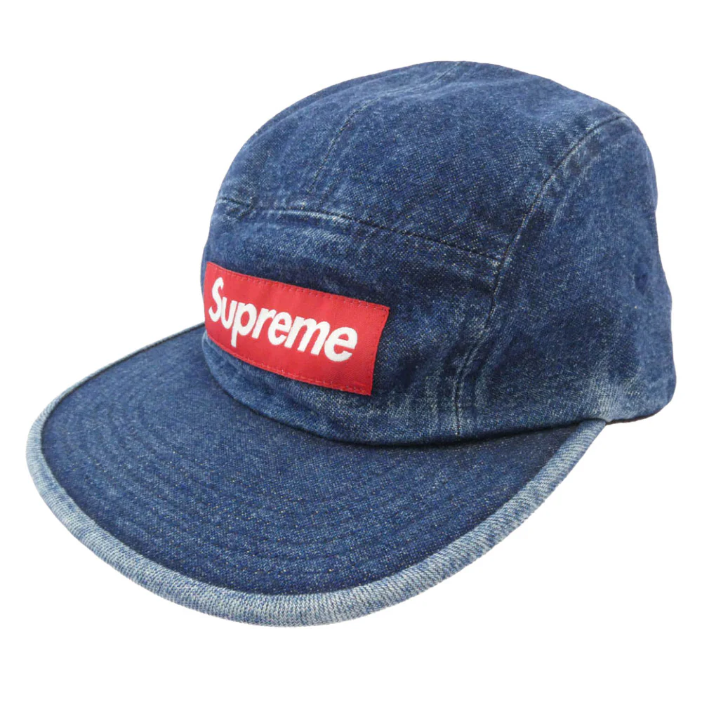Supreme シュプリーム Denim Camp Cap インディゴ デニム キャンプキャップ ボックスロゴ インディゴブルー系【極上美品】【中古】