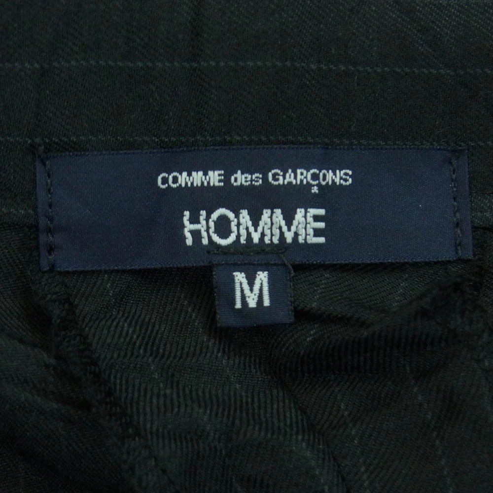COMME des GARCONS HOMME コムデギャルソンオム 25SS HO-P028 エステルラミーツイル ストライプ 製品加工 ドローストリング パンツ ブラック系 M【中古】 - Image 4