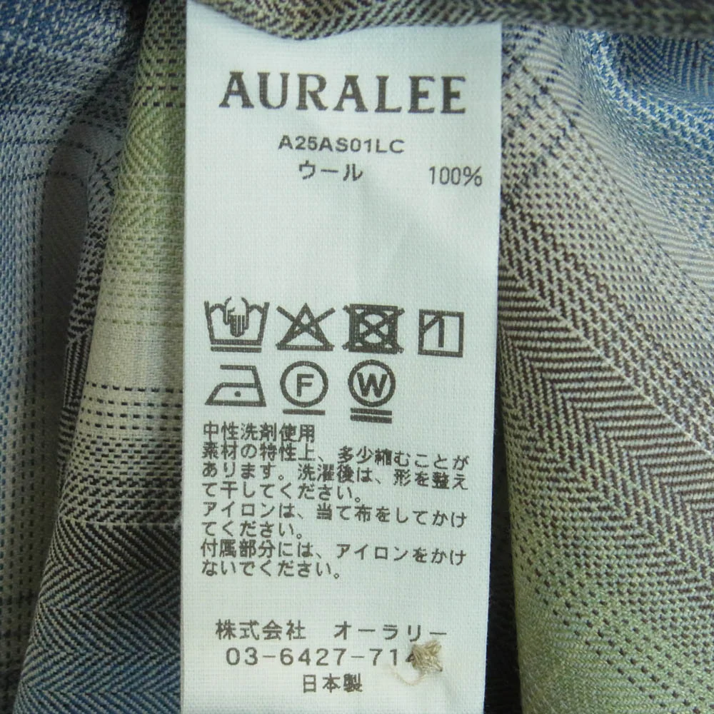 AURALEE オーラリー 25AW A25AS01LC SUPER LIGHT WOOL CHECK スーパー ライトウール チェック 長袖 シャツ グレー系 ライトブルー系 ライトグリーン系 5【新古品】【未使用】【中古】 - Image 7