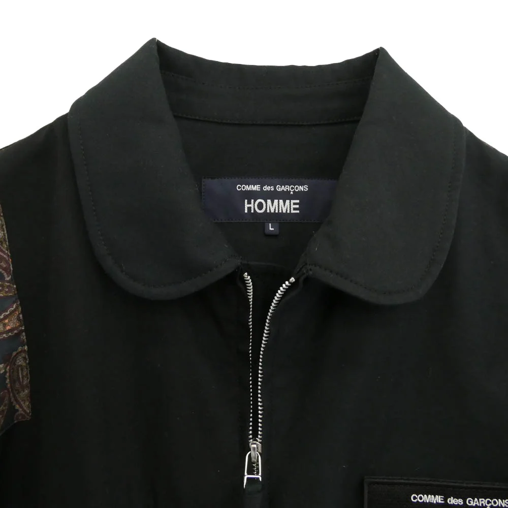 COMME des GARCONS HOMME コムデギャルソンオム 25SS HO-J023 Cotton Nylon Back Satin パッチワーク コットンナイロン バックサテン ブルゾン フライトジャケット ブラック系 マルチカラー系 L【中古】 - Image 3