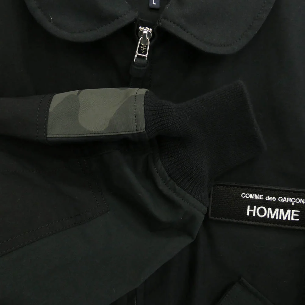 COMME des GARCONS HOMME コムデギャルソンオム 25SS HO-J023 Cotton Nylon Back Satin パッチワーク コットンナイロン バックサテン ブルゾン フライトジャケット ブラック系 マルチカラー系 L【中古】 - Image 4