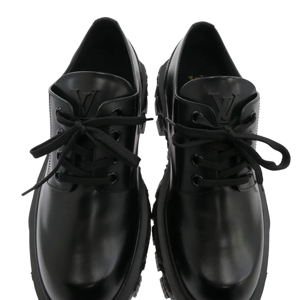 LOUIS VUITTON ルイ・ヴィトン BM0262 LVバロックライン レザー ダービー シューズ ブラック系 7.5【極上美品】【中古】 - Image 5