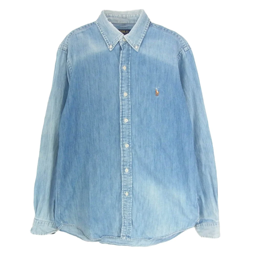 POLO RALPH LAUREN ポロ・ラルフローレン ボタンダウン BD デニム シャツ インディゴブルー系 S【中古】