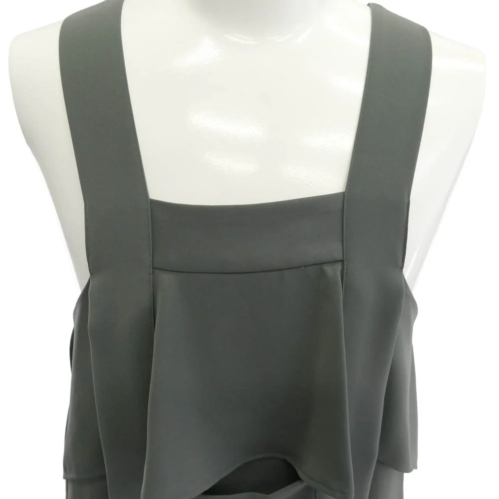 ENFOLD エンフォルド 24SS 300HS231-1880 FLARE SLIT JUMPER-SKIRT フレアスリットジャンパースカート ワンピース モスグリーン系 38【中古】 - Image 3
