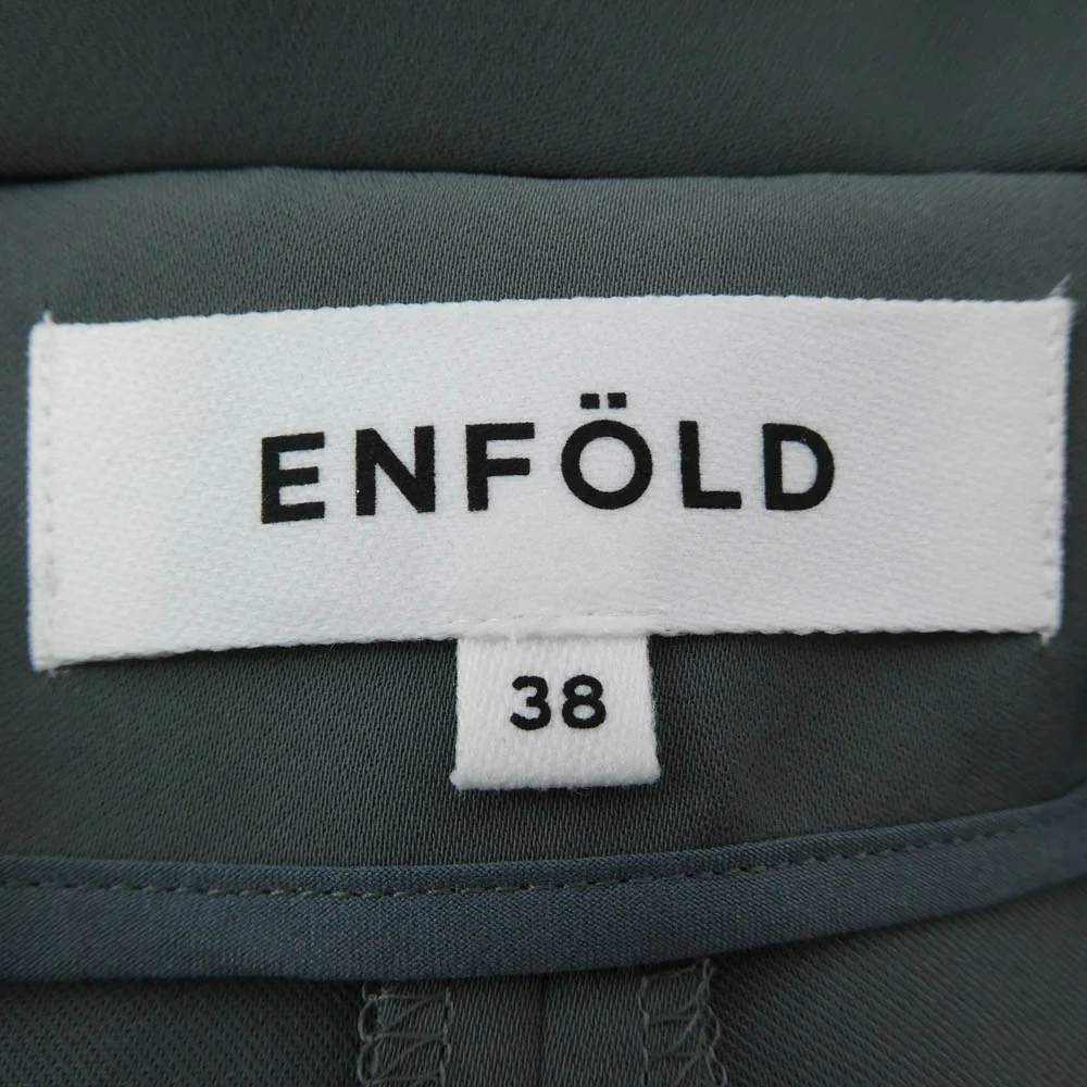 ENFOLD エンフォルド 24SS 300HS231-1880 FLARE SLIT JUMPER-SKIRT フレアスリットジャンパースカート ワンピース モスグリーン系 38【中古】 - Image 4