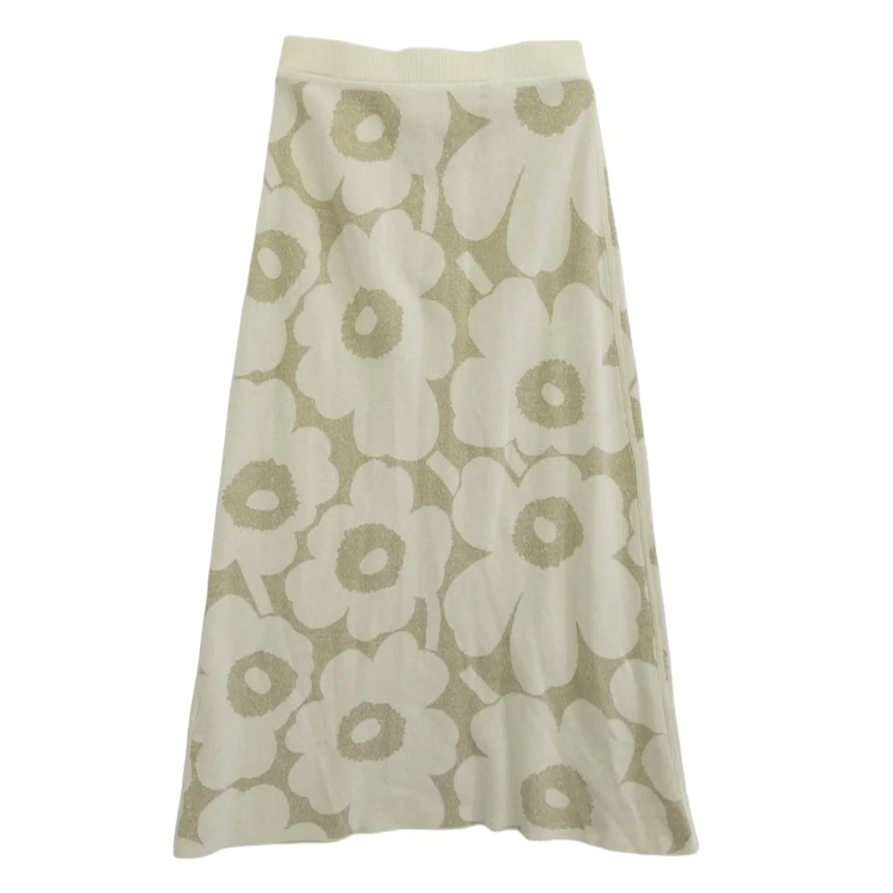 marimekko マリメッコ ウニッコ柄 リネン混 コットン ロングスカート ベージュ系 S【中古】 - Image 2
