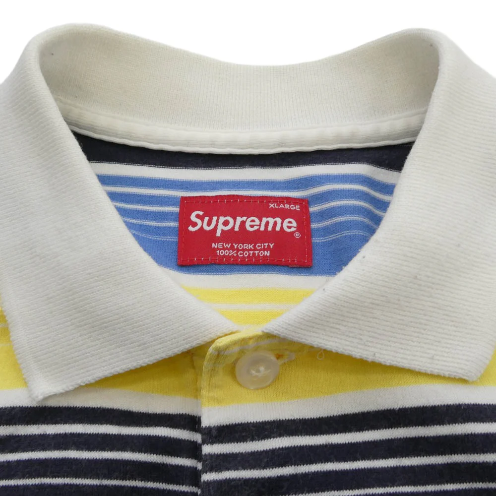 Supreme シュプリーム striped polo s/s ストライプ 半袖 ポロシャツ マルチカラー系 XL【中古】 - Image 3