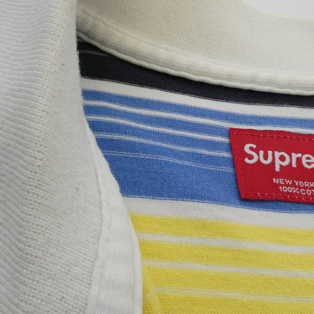 Supreme シュプリーム striped polo s/s ストライプ 半袖 ポロシャツ マルチカラー系 XL【中古】 - Image 5