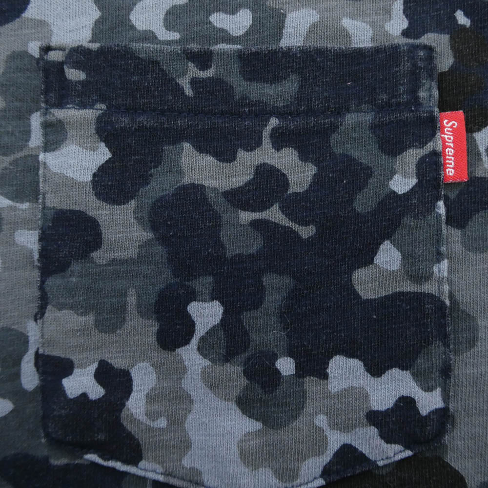 Supreme シュプリーム 19ss Pocket Tee Navy German Camo ポケット Tシャツ カモフラージュ系 L【中古】 - Image 4