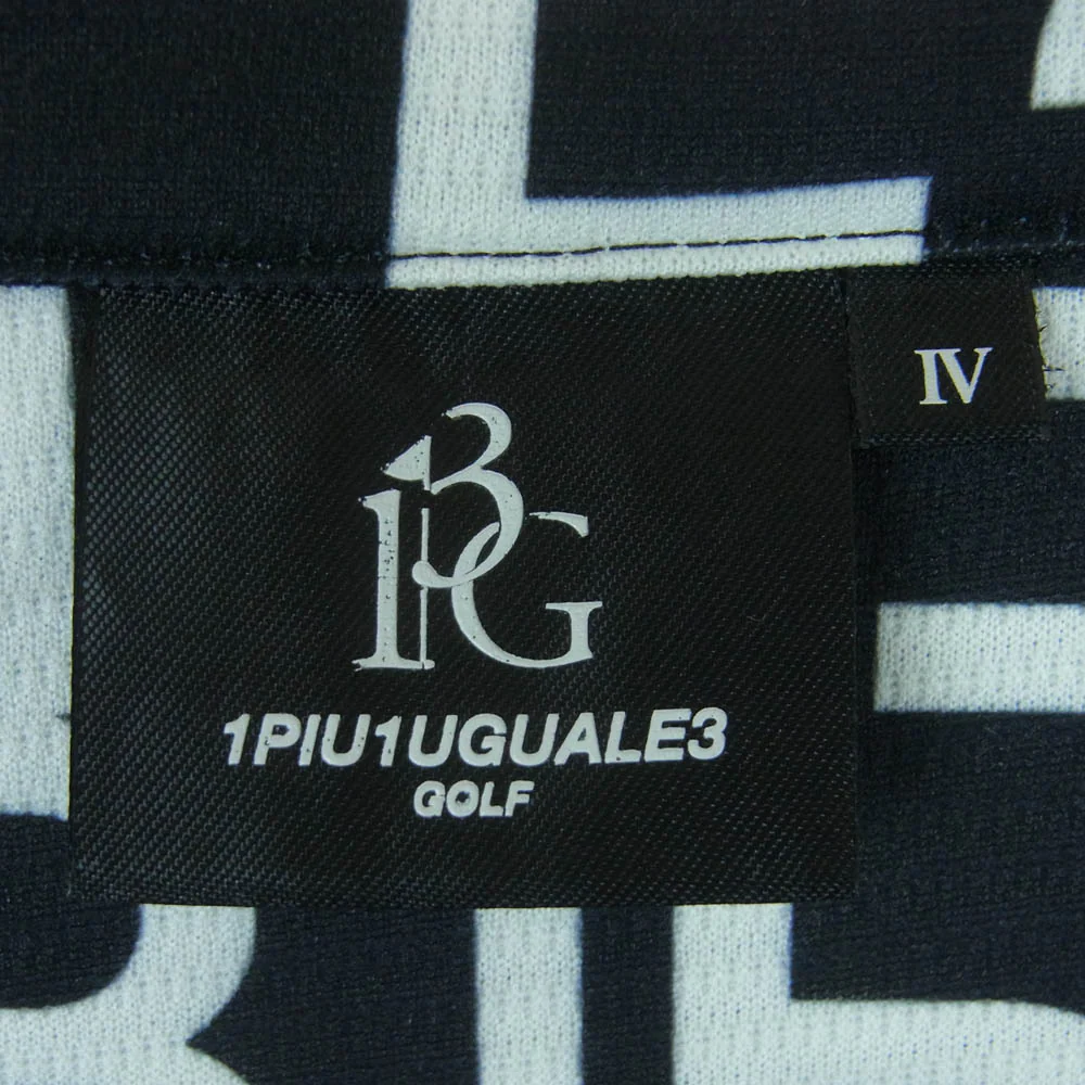 1piu1uguale3 ウノピュウノウグァーレトレ POE321 GRT080 GOLF ゴルフ 総柄 半袖 ポロシャツ ブラック系 ホワイト系 4【中古】 - Image 4