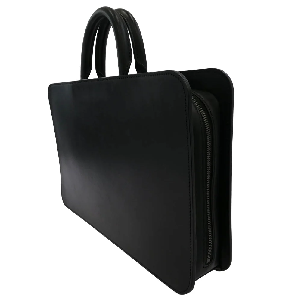 土屋鞄 BL0901BK ブラックヌメ スクエアバッグ レザーブリーフケース ブラック系【中古】 - Image 4