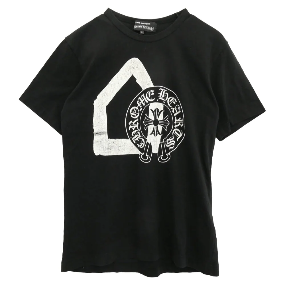 CHROME HEARTS クロムハーツ(原本無) ZI-T002 Dover Street Market ドーバーストリートマーケット ホースシューロゴ 半袖 Tシャツ ブラック系 L【中古】
