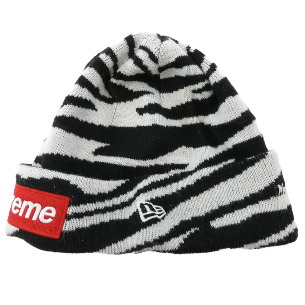 Supreme シュプリーム 22AW Box Logo Beanie Zebra ボックスロゴ ビーニー ゼブラ ニットキャップ ニット帽 ブラック系 ホワイト系【中古】 - Image 2