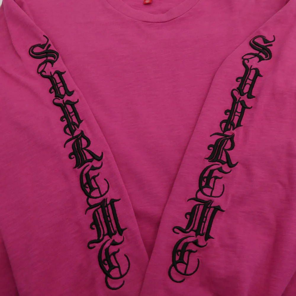 Supreme シュプリーム 24AW Old English L/S Top Pink オールド イングリッシュ ロゴ 長袖 カットソー Tシャツ ピンク系 XL【中古】 - Image 6