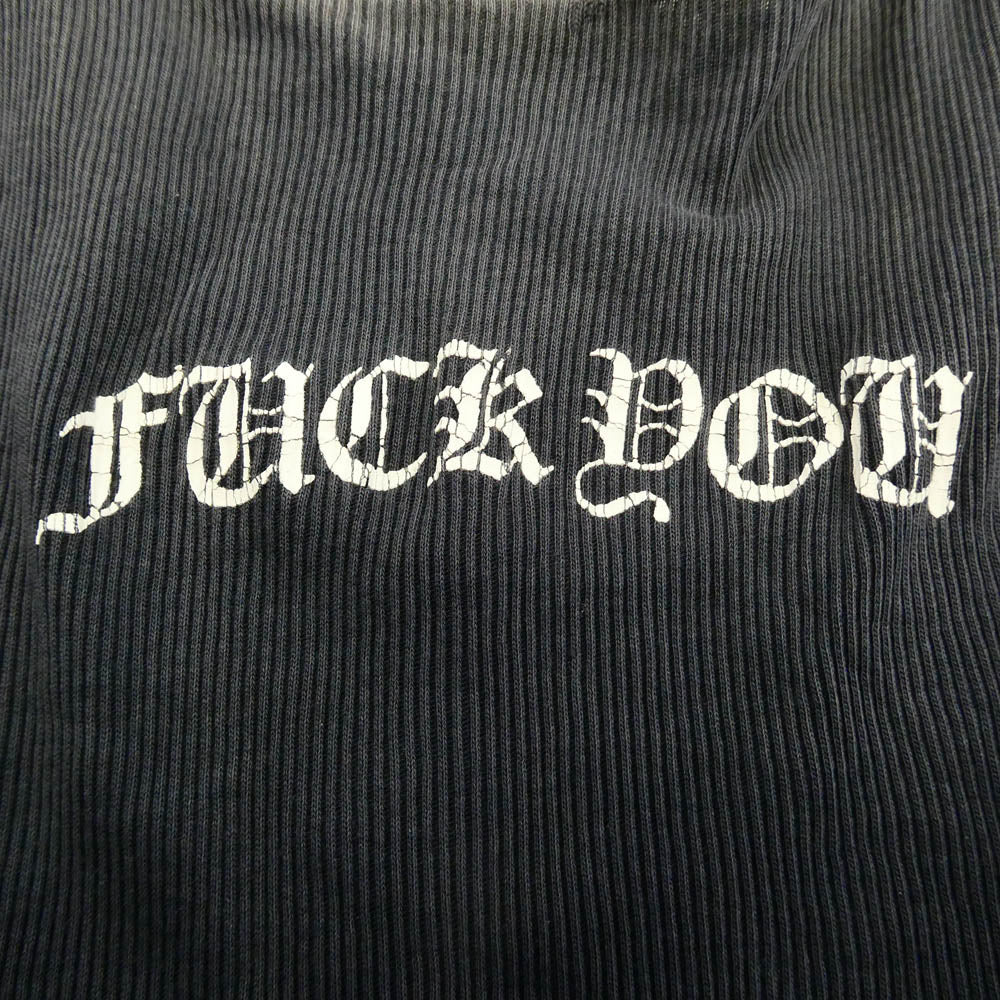 CHROME HEARTS クロムハーツ(原本無) オールド RIB TANK FUCK YOU クロス ロゴ コットン タンクトップ グレー系 S【中古】 - Image 4